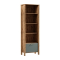 Bibliothèque MENTA 66x200x37 cm chêne Wotan/vert