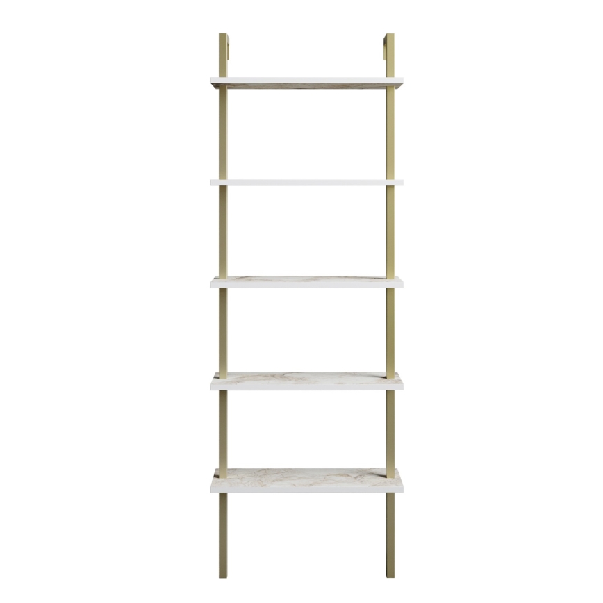 Bibliothèque PIANTE 174x60 cm dorée/blanche