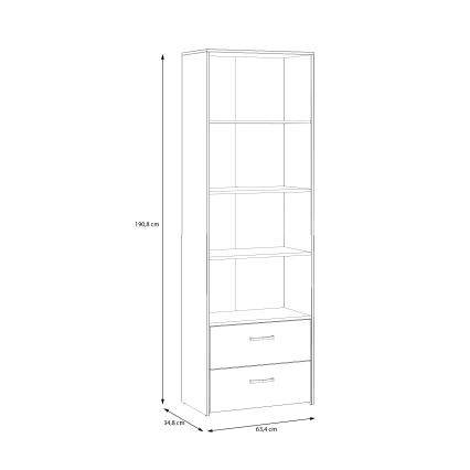 Bibliothèque URO chêne artisan/blanc