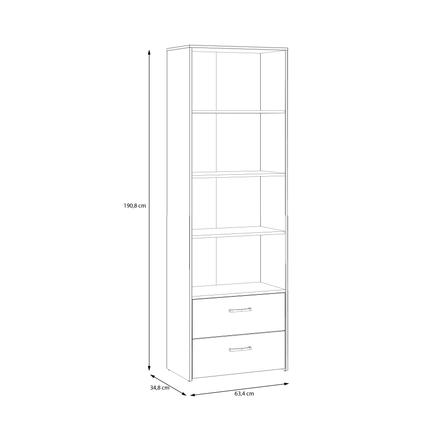 Bibliothèque URO chêne artisan/blanc