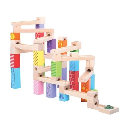 Bigjigs Toys - Piste de billes en bois coloré