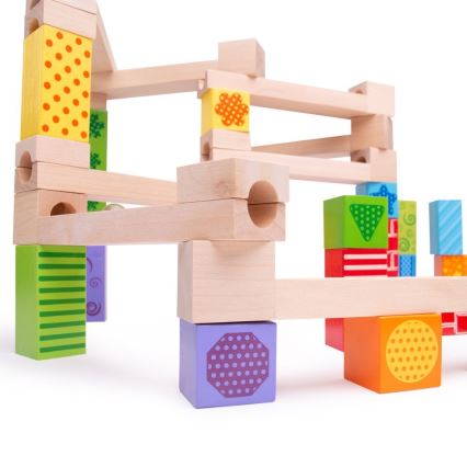 Bigjigs Toys - Piste de billes en bois coloré