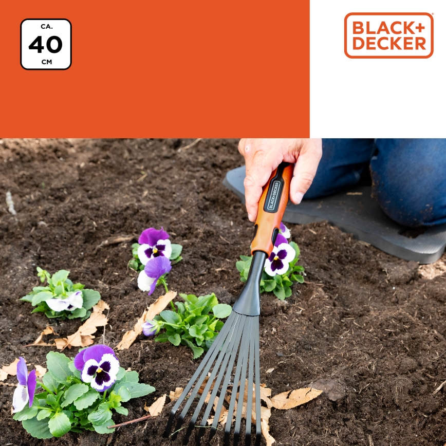 BLACK+DECKER - Râteau manuel 40 cm