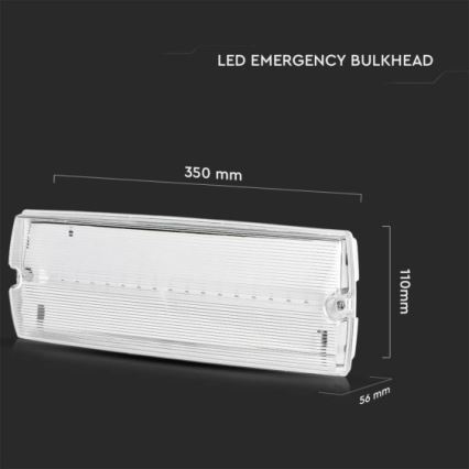 Bloc de secours LED EMERGENCY EXIT LED/3W/230V 6400K IP65