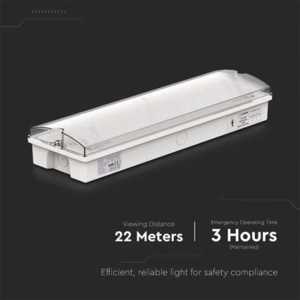 Bloc de secours LED avec un regular functionality test EMERGENCY EXIT LED/3W/230V 6400K IP65