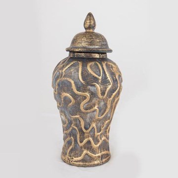 Bocal en céramique 33,5x16 cm doré/gris