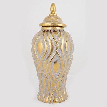 Bocal en céramique 42,6x18,8 cm doré/argent