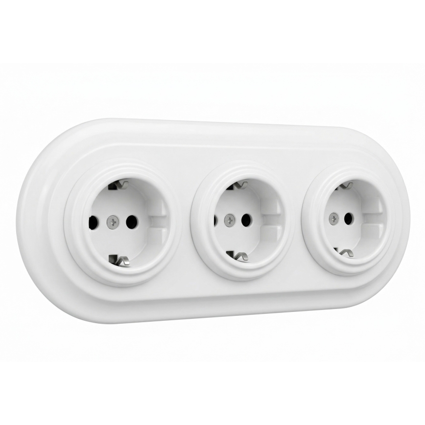 Bohemia-Design - Cadre rétro triple en porcelaine blanche