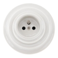 Bohemia-Design - Prise murale rétro en porcelaine avec cadre 250V/16A blanche