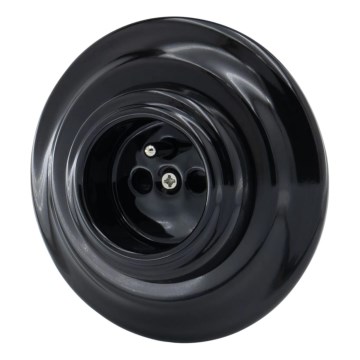 Bohemia-Design - Prise murale rétro en porcelaine avec cadre 250V/16A noire