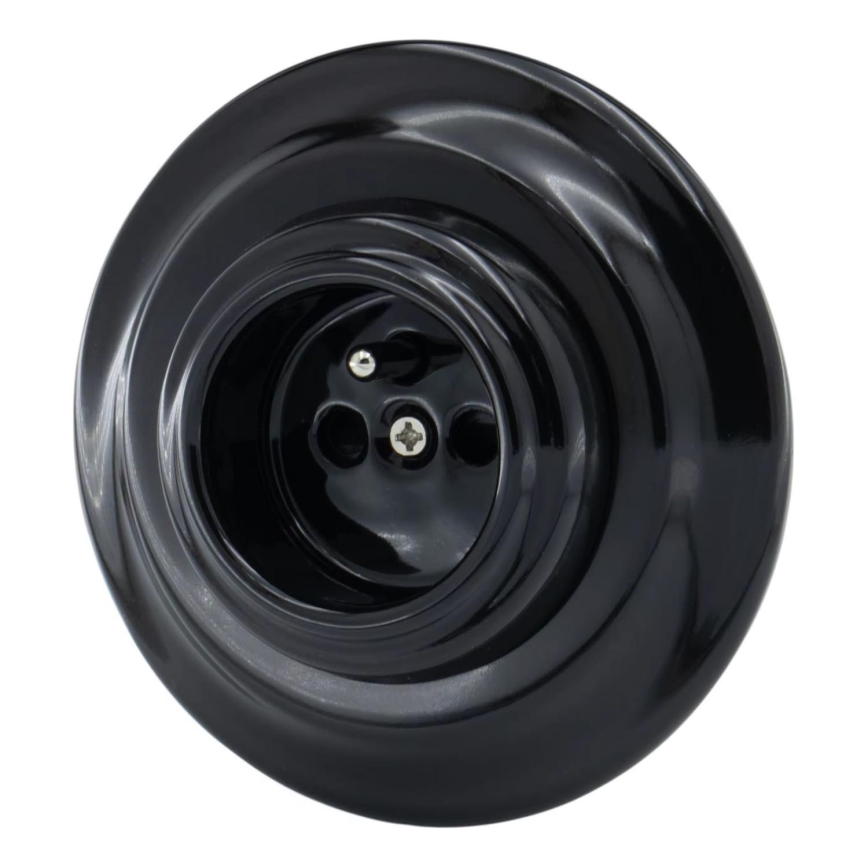 Bohemia-Design - Prise murale rétro en porcelaine avec cadre 250V/16A noire