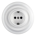 Bohemia-Design - Prise murale rétro en porcelaine avec cadre SCHUKO 250V/16A blanche