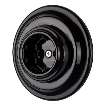Bohemia-Design - Prise murale rétro en porcelaine avec cadre SCHUKO 250V/16A noire