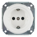 Bohemia-Design - Prise murale rétro en porcelaine, sans cadre, SCHUKO 250V/16A, blanche