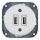 Bohemia-Design -Prise USB rétro en porcelaine sans cadre 2x USB-A blanche