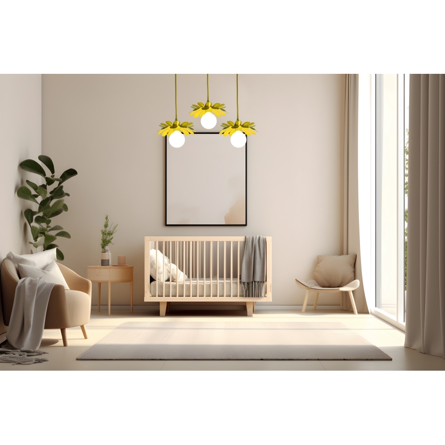 Bohemia-Design - Suspension à câble 1xE27/60W/230V, jaune