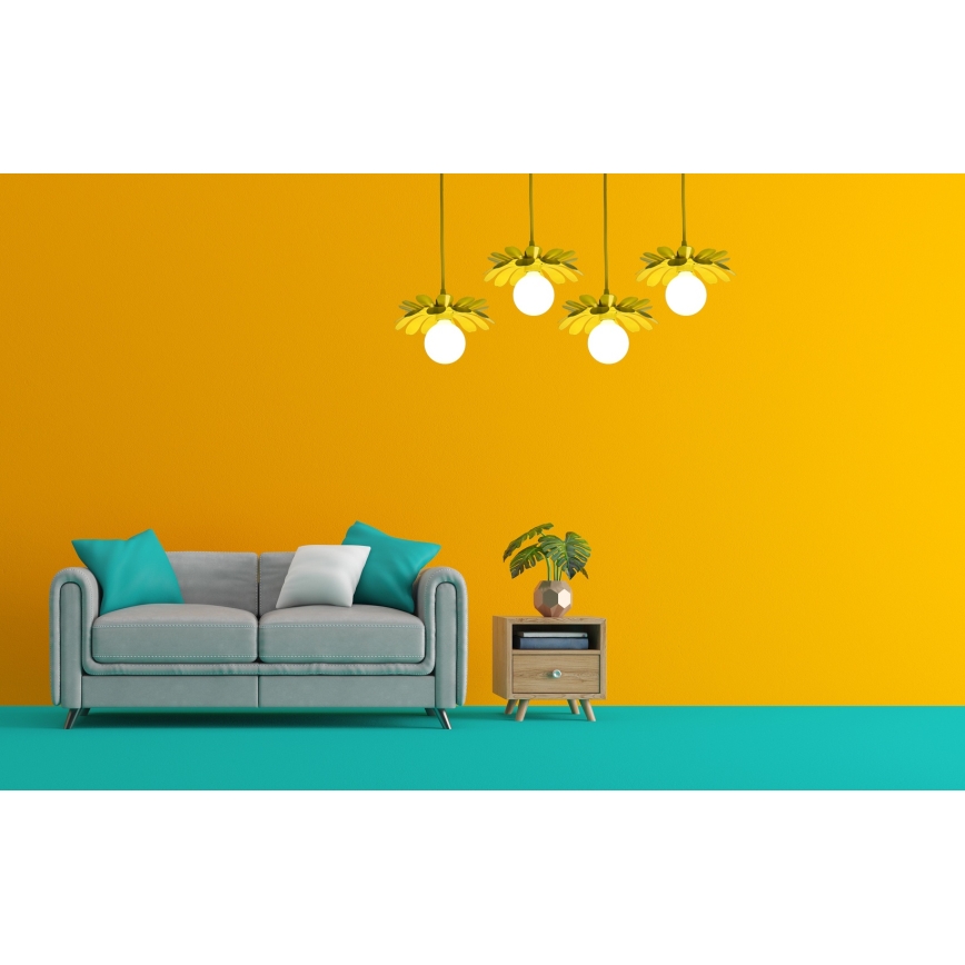 Bohemia-Design - Suspension à câble 1xE27/60W/230V, jaune