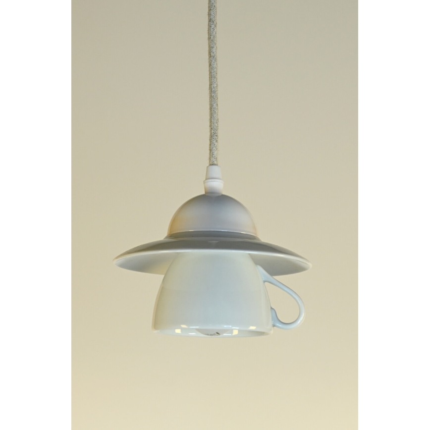 Bohemia-Design - Suspension en porcelaine sur câble 1xE27/60W/230V