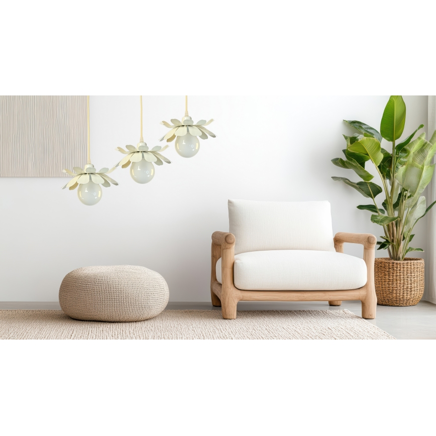 Bohemia-Design - Suspension sur câble 1xE27/60W/230V crème