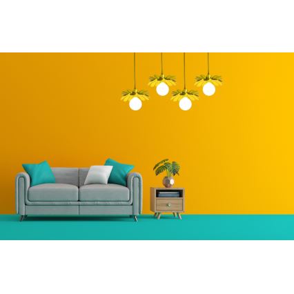 Bohemia-Design - Suspension sur câble 1xE27/60W/230V jaune