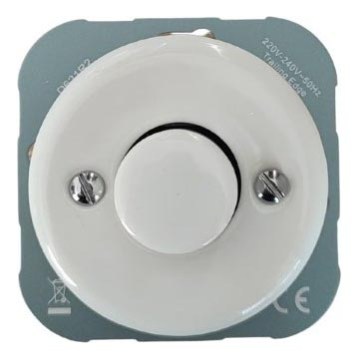 Bohemia-Design - Variateur d'éclairage rétro en porcelaine sans cadre 250V/10A blanc