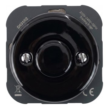 Bohemia-Design - Variateur rétro en porcelaine sans cadre 250V/10A noir