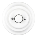 Bohemia-Design - Variateur rotatif rétro en porcelaine avec cadre 250 V/10 A blanc