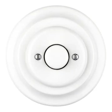Bohemia-Design - Variateur rotatif rétro en porcelaine avec cadre 250V/10A blanc