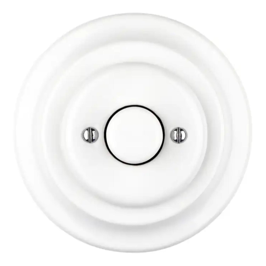 Bohemia-Design - Variateur rotatif rétro en porcelaine avec cadre 250V/10A blanc