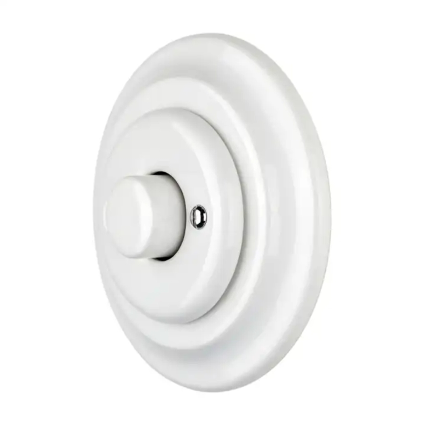 Bohemia-Design - Variateur rotatif rétro en porcelaine avec cadre 250V/10A blanc