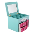 Boîte à bijoux avec miroir PRINCESS rose/bleu