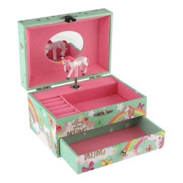 Boîte à bijoux musicale en forme de licorne