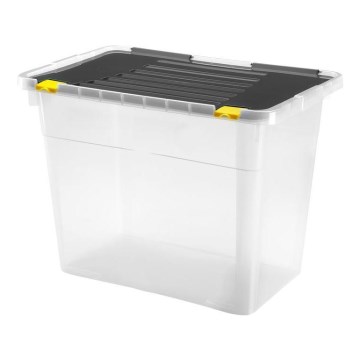 Boîte de rangement 100 l noir/transparent