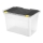 Boîte de rangement 54 l noir/transparent