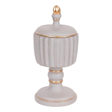 Boîte décorative 21x9 cm grise/dorée