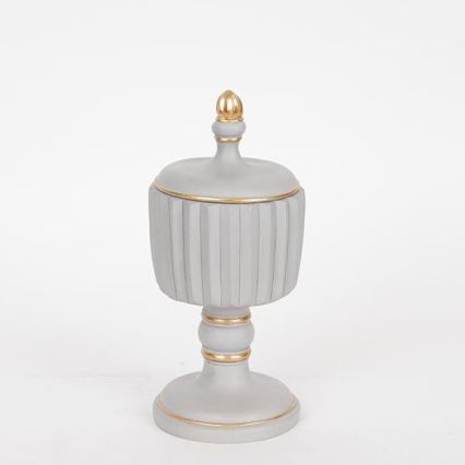 Boîte décorative 21x9 cm grise/dorée