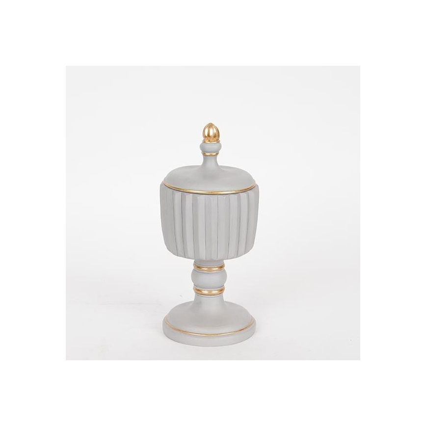 Boîte décorative 21x9 cm grise/dorée