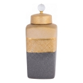 Boîte en céramique 30x14,5x14,5 cm gris/doré