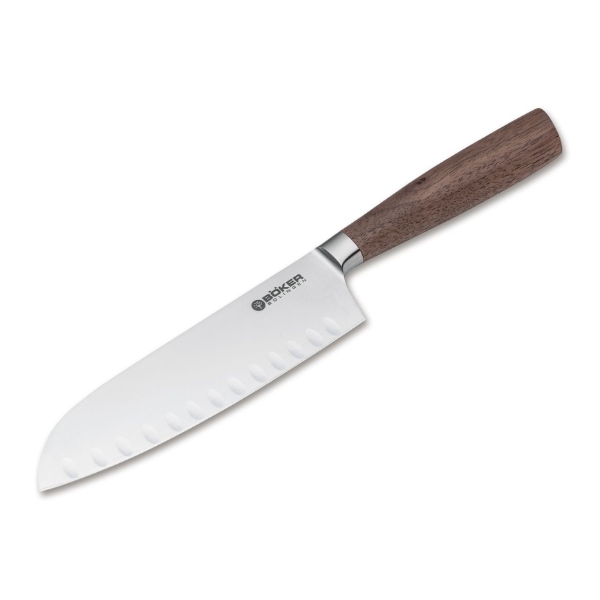 Böker - Couteau de cuisine Santoku CORE 16,5 cm, manche en noyer