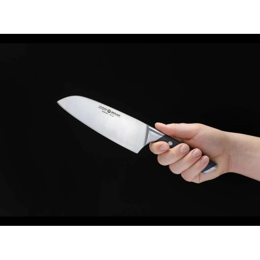 Böker - Couteau de cuisine santoku FORGE 16 cm noir