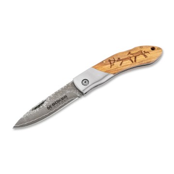 Böker - Couteau de poche en acier damassé Magnum Caveman, 19,4 cm