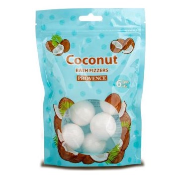 Bombe effervescente pour le bain PROVENCE 6 pcs noix de coco