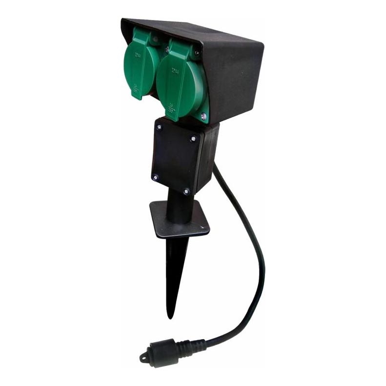 Borne prises électriques extérieure EASY CONNECT 2Z 3600W/230V IP44 vert