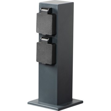 Borne prises électriques extérieure NASTO 2Z Type E 230V IP44 anthracite
