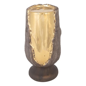 Bougeoir 20x10 cm doré/marron