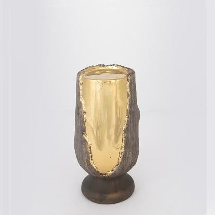Bougeoir 20x10 cm doré/marron