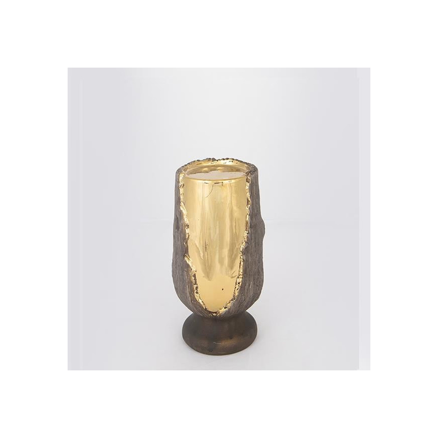 Bougeoir 20x10 cm doré/marron