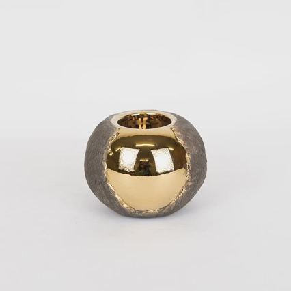 Bougeoir 7,5 x 10,5 cm doré/marron