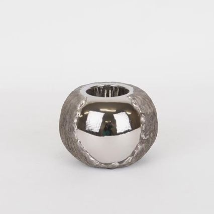 Bougeoir 7,5x10,5 cm argenté/marron
