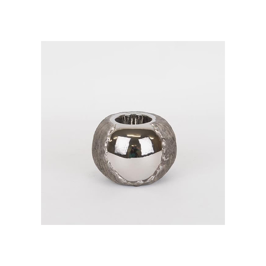Bougeoir 7,5x10,5 cm argenté/marron
